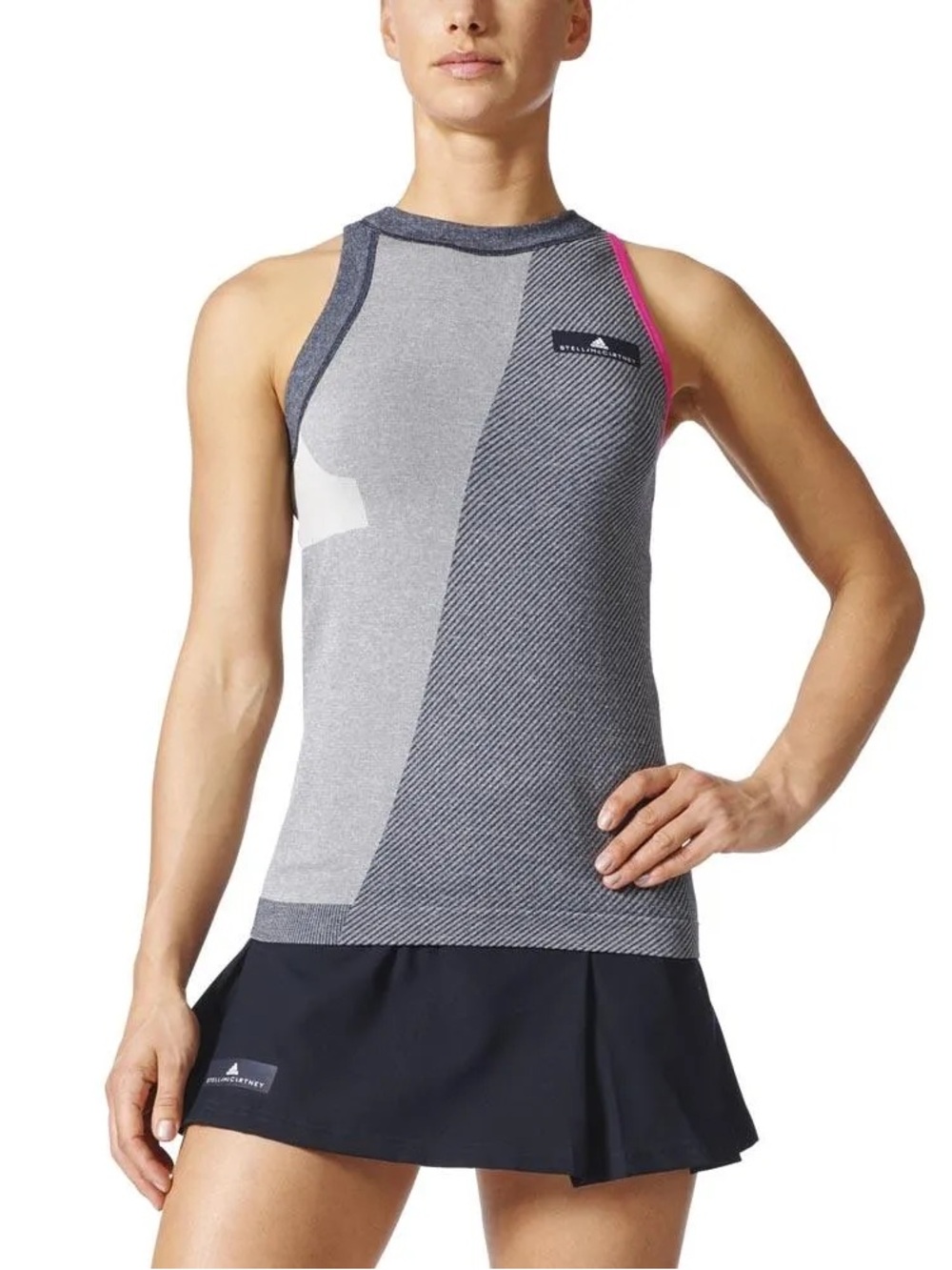Adidas by Stella McCartney | Barricade Tank | Gray/Pink | S